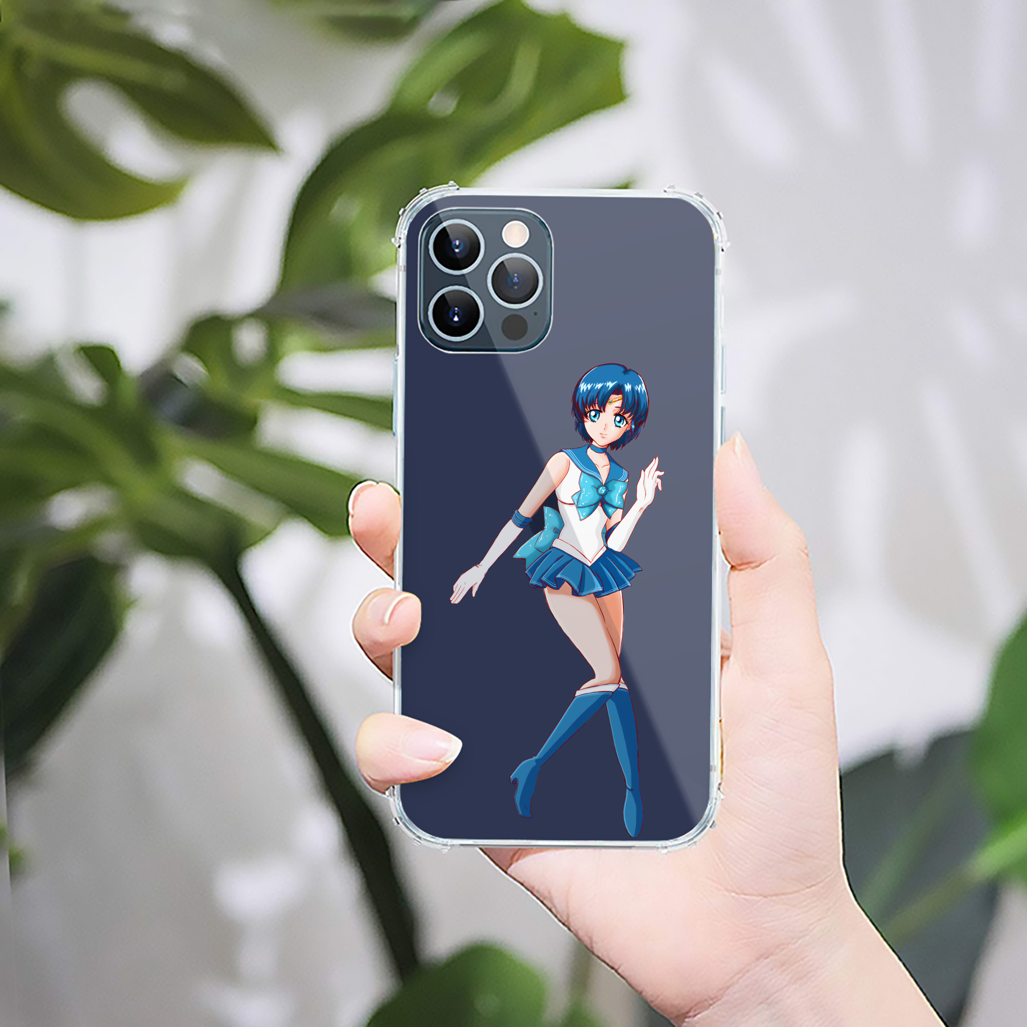 （画像用） 美少女戦士セーラームーン 水野 亜美 みずの あみ Sailor Moon Mizuno Ami 【iPhone 12シリーズ対応】透明スマホケース（クリアソフトケース）